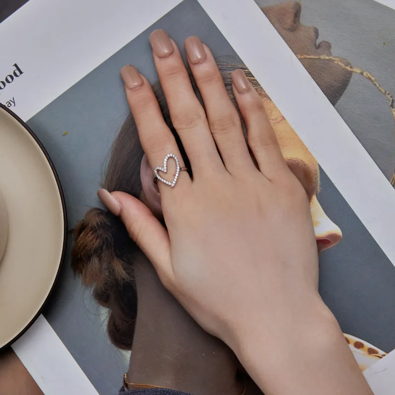 (slika za) Prstan s prostoročnim srcem v stilu Pandora - BSR401 - Ogled 2