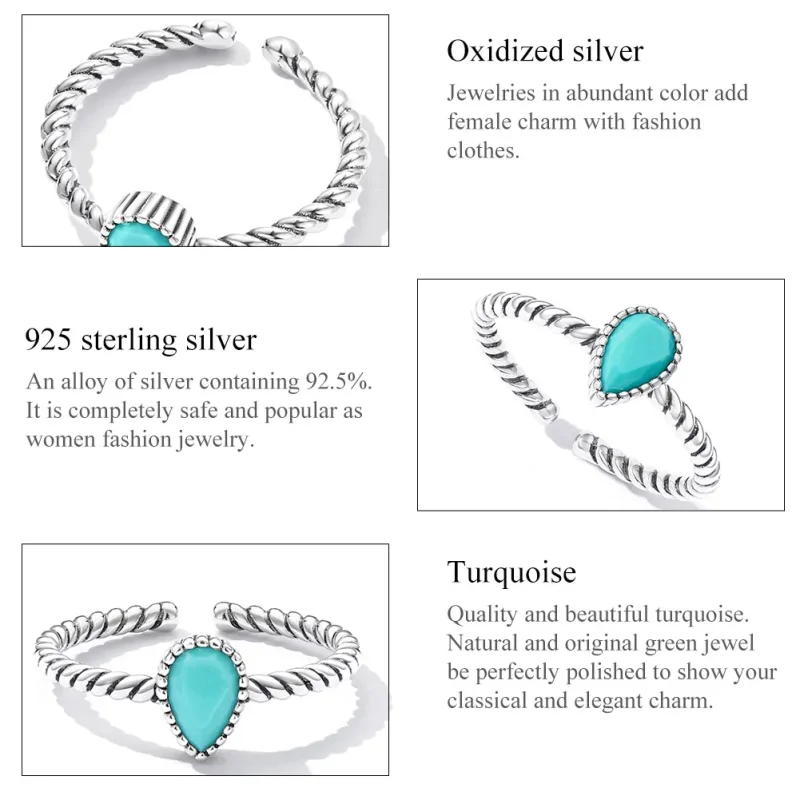 (slika za) Prstan v obliki solze Pandora - BSR247 - Ogled 3