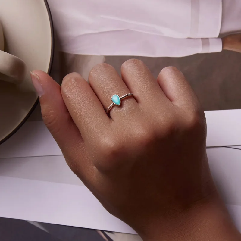 (slika za) Prstan v obliki solze Pandora - BSR247 - Ogled 8