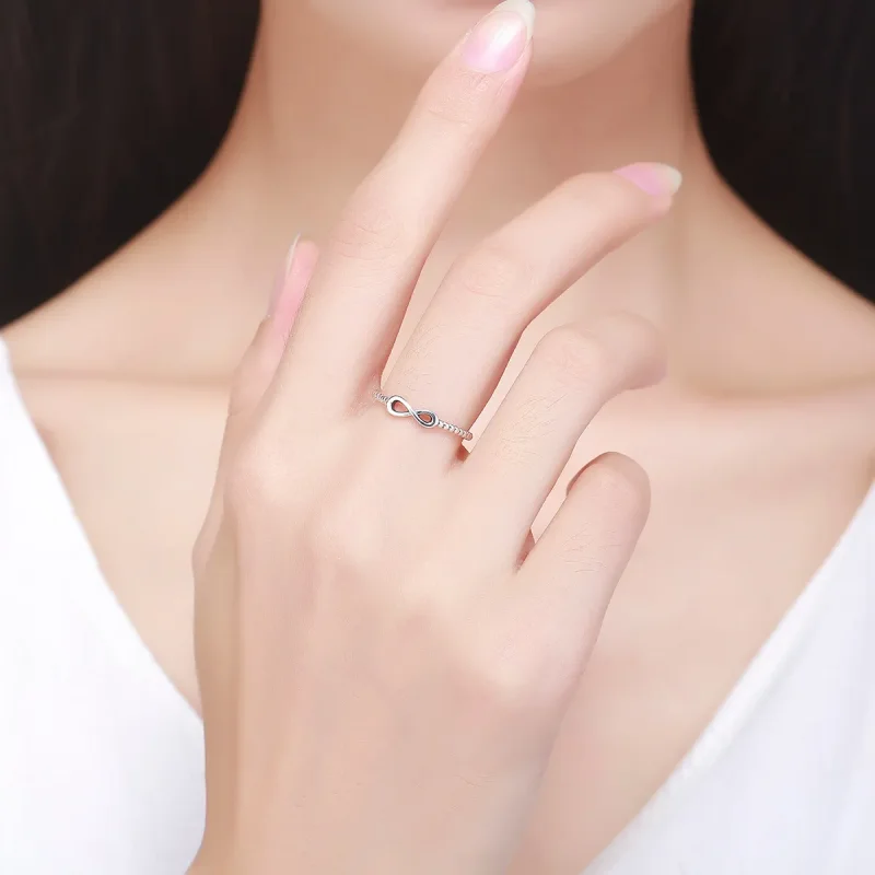 (slika za) Srebrni neskončni prstan v stilu Pandora - SCR094 - Ogled 7