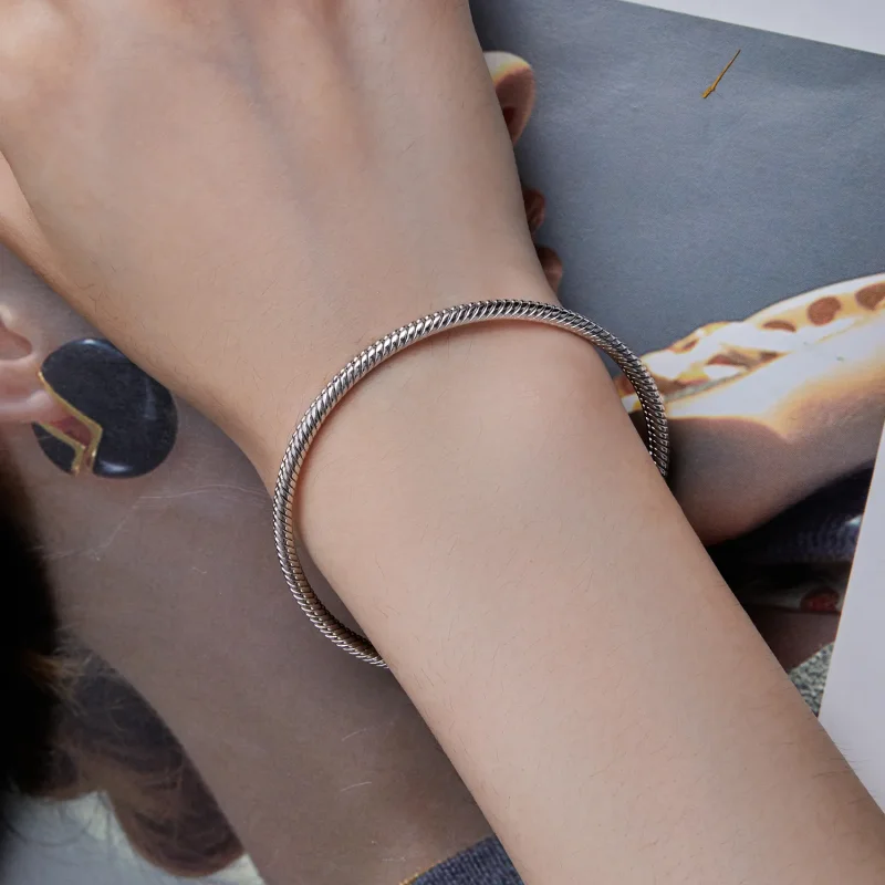 (slika za) Zapestnica s kačjo verižico v slogu Pandora - SCB252 - Ogled 7