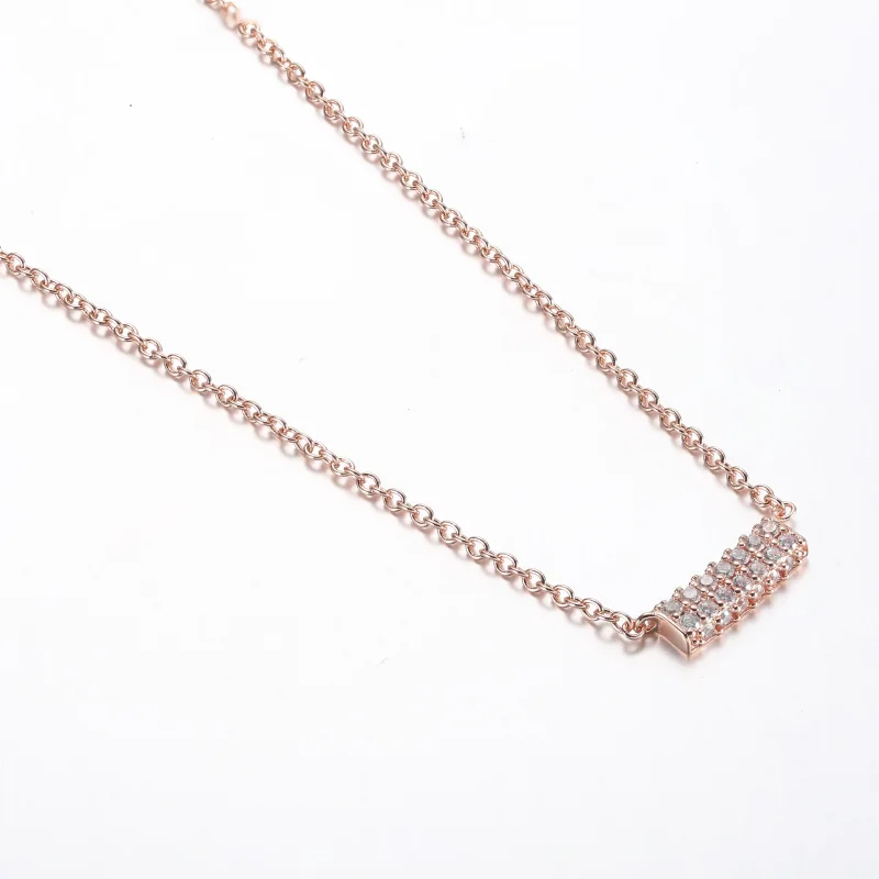 (slika za) Brezčasna ogrlica Pandora Pavé z dvovrstnimi palicami - 382621C01-45 - Ogled 2