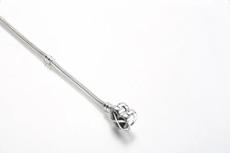 (slika za) Kačasta zapestnica Pandora Moments s srčasto zaponko s simbolom neskončnosti - 5 - Ogled 4