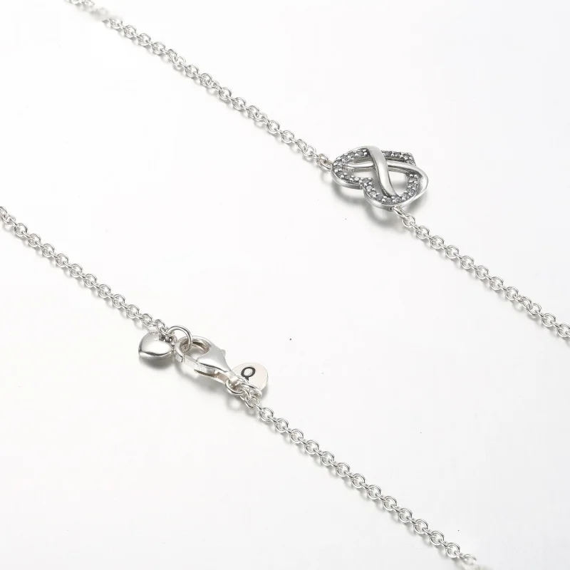 (slika za) Pandora Bleščeča ogrlica Infinity Heart Collier - 392666C01-50 - Ogled 5