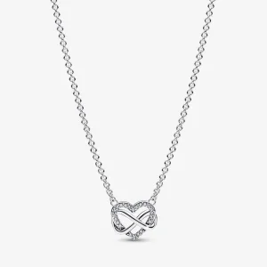 (slika za) Pandora Bleščeča ogrlica Infinity Heart Collier - 392666C01-50