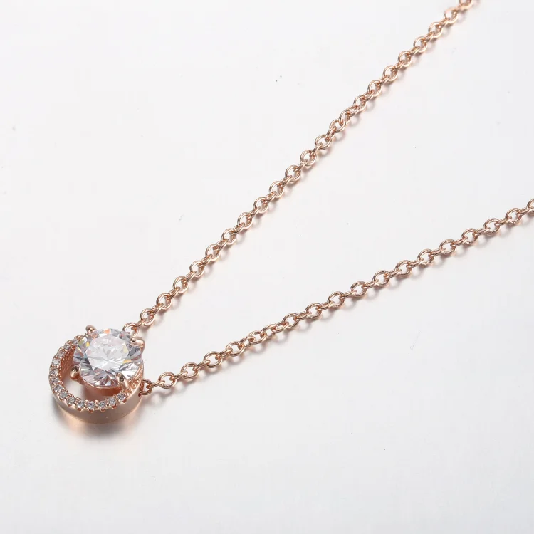 Pandora Bleščeča ogrlica z okroglim halo obeskom Collier - 361174C02-45
