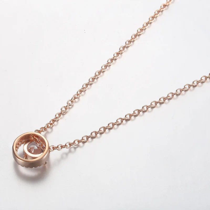 (slika za) Pandora Bleščeča ogrlica z okroglim halo obeskom Collier - 361174C02-45 - Ogled 3