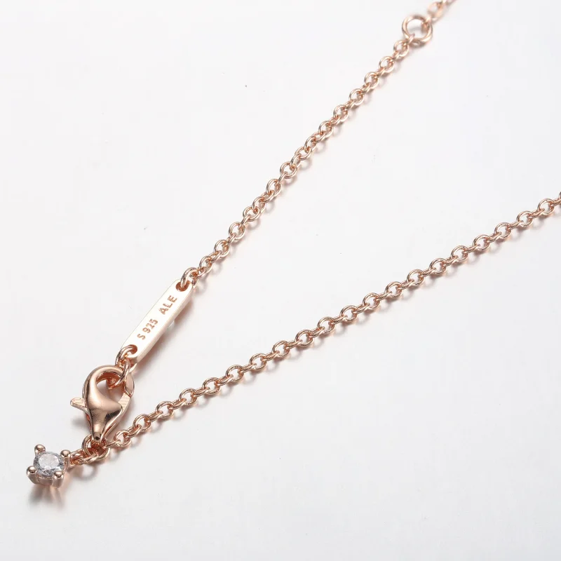 (slika za) Pandora Bleščeča ogrlica z okroglim halo obeskom Collier - 361174C02-45 - Ogled 4