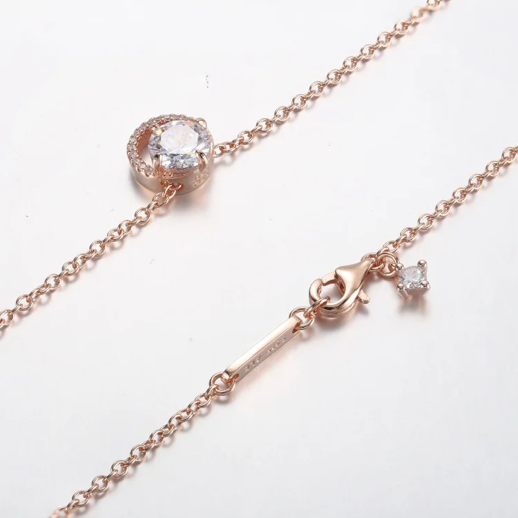 Pandora Bleščeča ogrlica z okroglim halo obeskom Collier - 361174C02-45