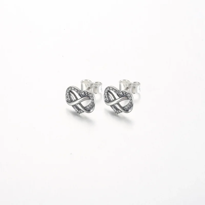 (slika za) Pandora Bleščeči neskončni srčkani uhani - 292667C01 - Ogled 2