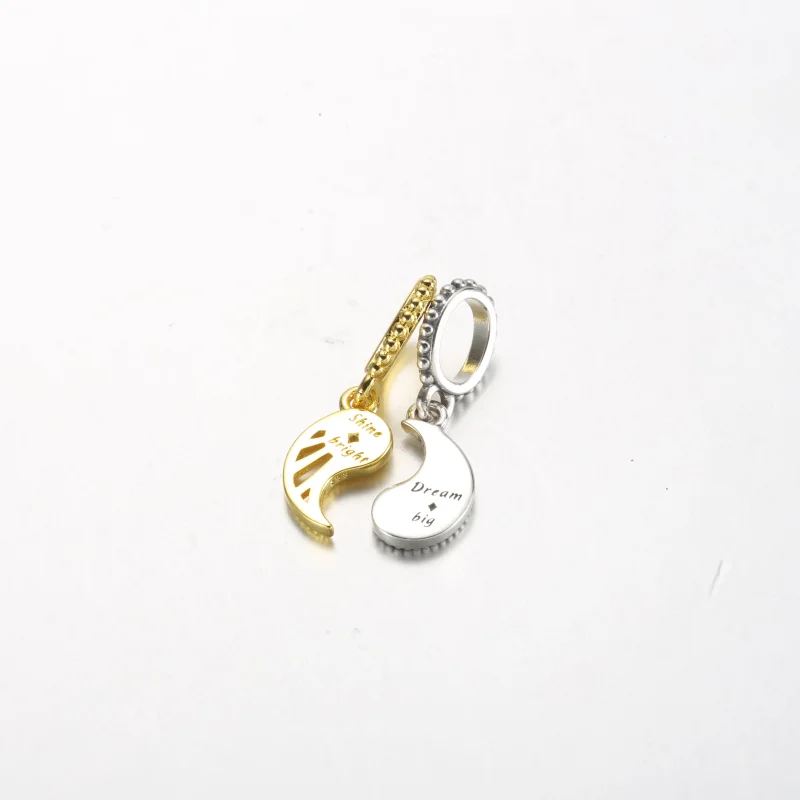 (slika za) PANDORA Dvobarvni razdeljivi viseči obesek s soncem in luno - 762678C01 - Ogled 3