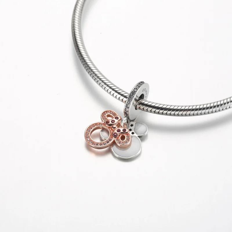 (slika za) PANDORA Dvojni viseči obesek s silhueto Disneyjeve Mini Miške - 782615C01 - Ogled 4