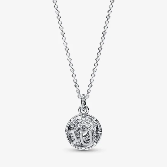 (slika za) Pandora I love u srebrna ogrlica z obeskom - 392599C01