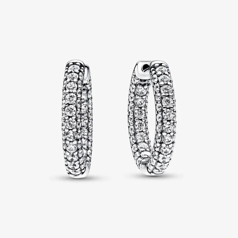 (slika za) Pandora Timeless Pavé enovrstni obročasti uhani - 292624C01 - Slika izdelka