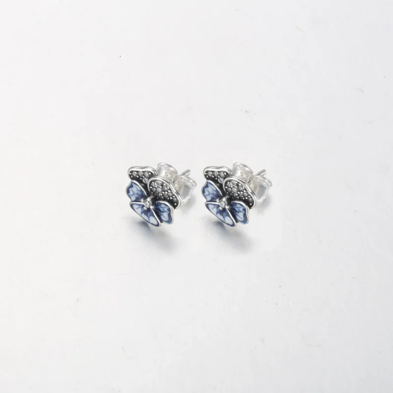 (slika za) PANDORA Uhančki z modro mačeho - 290781C01 - Ogled 2