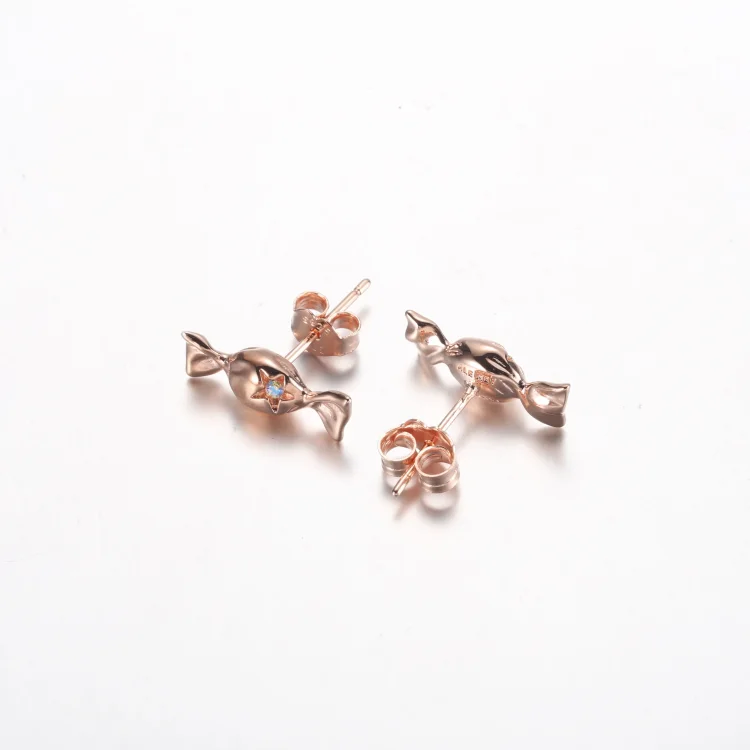 Pandora Wrapped Candy 14k rožnato pozlačeni uhani z zatiči - 282638C01