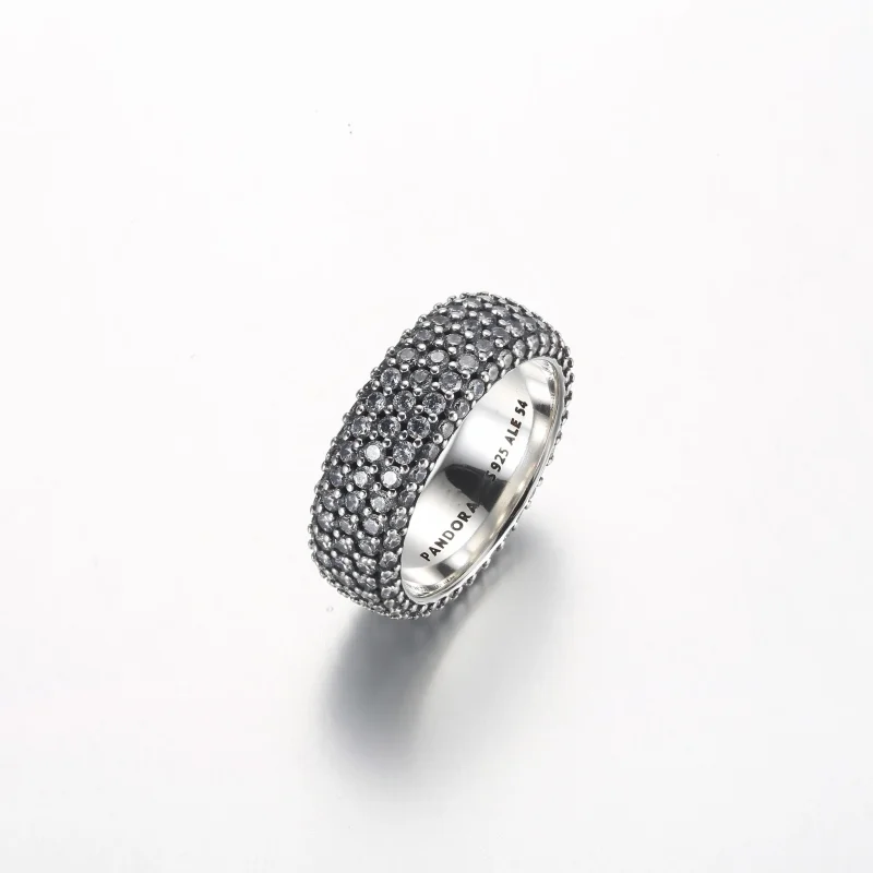 (slika za) Prstan Pandora Timeless Pavé s trojnim nizom pavé - 192634C01 - Ogled 2