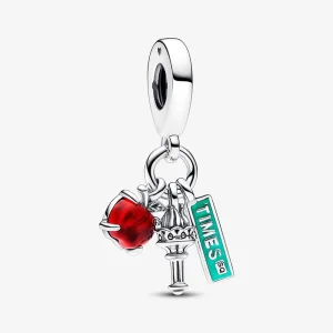 (slika za) Trojni viseči potovalni obesek Pandora Sterling Silver New York City - 792718C01