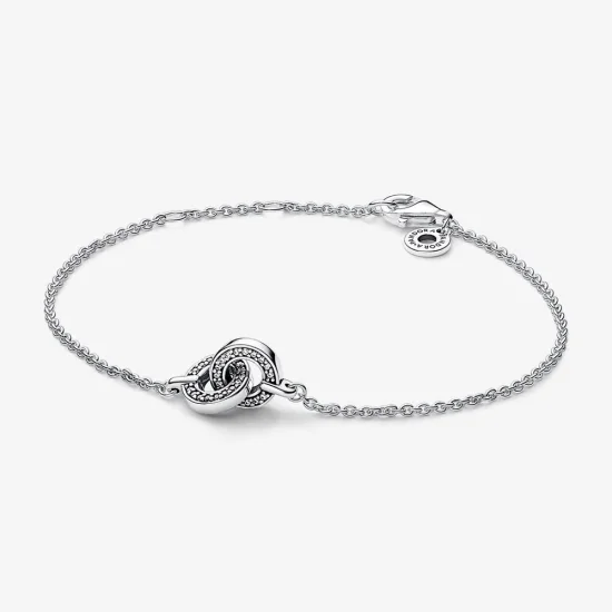 (slika za) Zapestnica Pandora Signature Prepletena Pavé Verižica - 592742C01