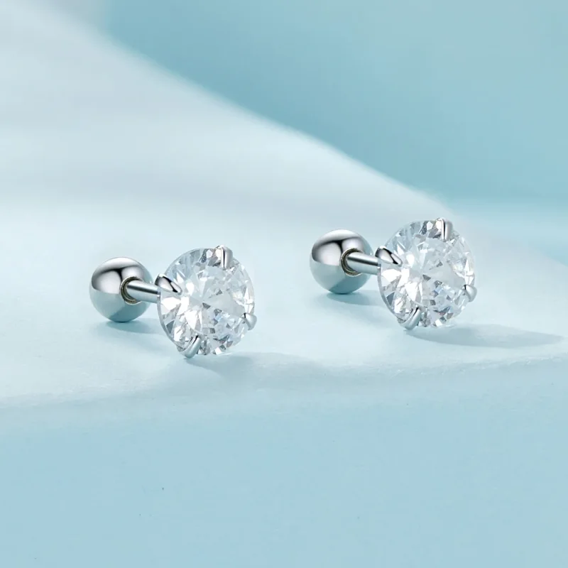 (slika za) Beli uhani iz cirkonija v slogu Pandora - SCE1646-M - Ogled 2