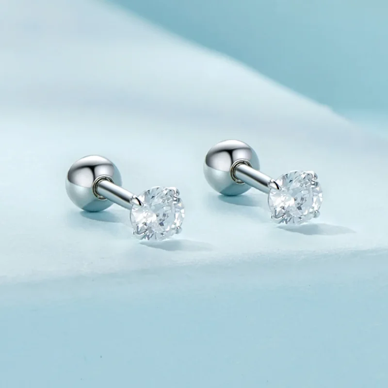 (slika za) Beli uhani iz cirkonija v slogu Pandora - SCE1646-S - Ogled 2