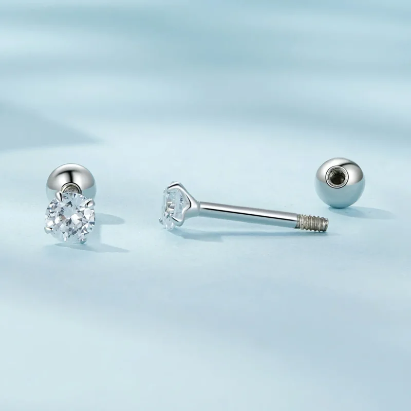 (slika za) Beli uhani iz cirkonija v slogu Pandora - SCE1646-S - Ogled 4