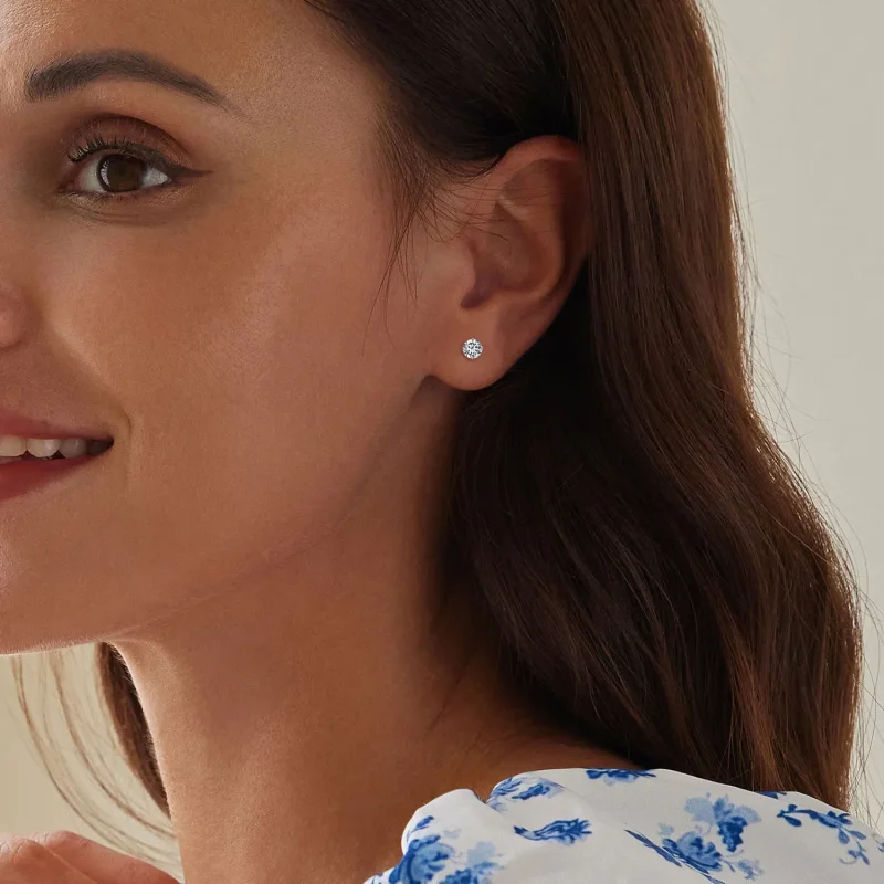 (slika za) Beli uhani iz cirkonija v slogu Pandora - SCE1646-S - Ogled 5