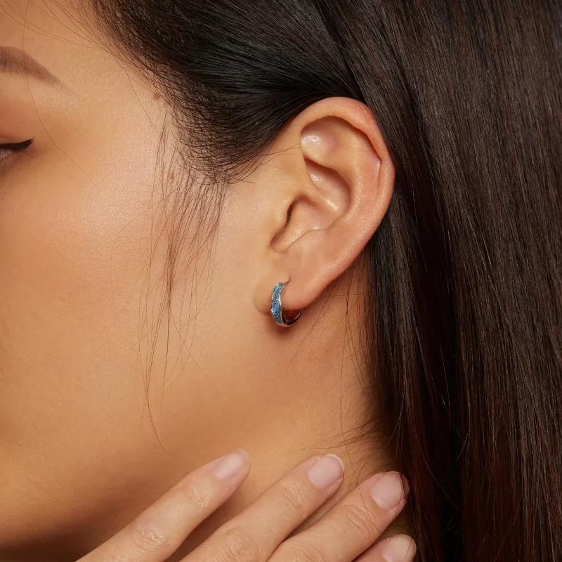 (slika za) Bleščeči obročasti uhani v slogu Pandora - SCE1614 - Ogled 6