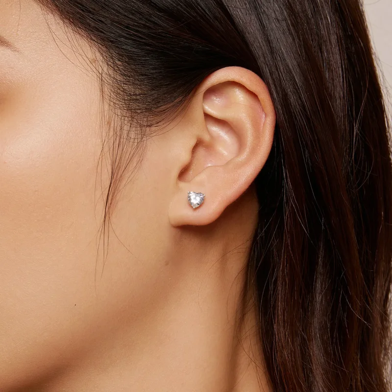 (slika za) Bleščeči uhani s srčki v stilu Pandora - BSE853 - Ogled 6