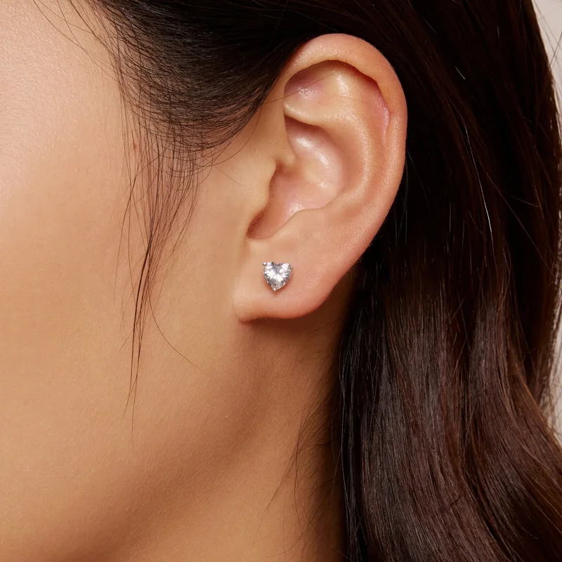 (slika za) Bleščeči uhani s srčki v stilu Pandora - BSE853 - Ogled 7