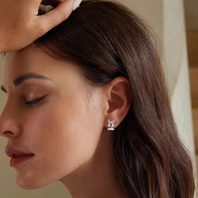 (slika za) Božični uhani z jeleni v slogu Pandora - BSE920 - Ogled 6