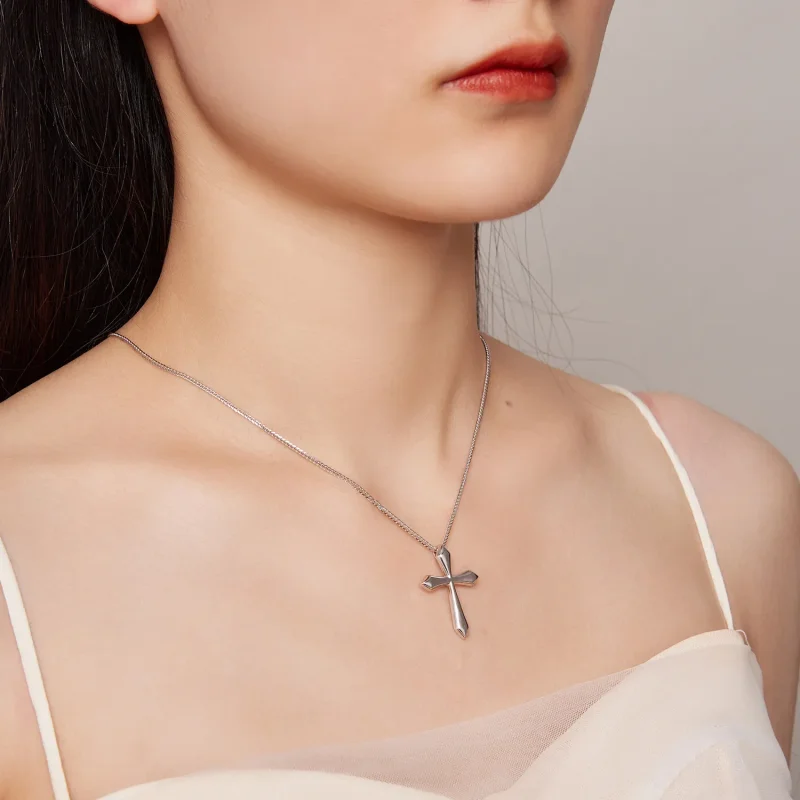 (slika za) Chopinova ogrlica s križem v slogu Pandora - BSN304 - Ogled 6