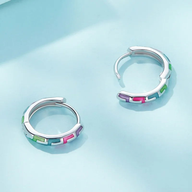 (slika za) Cyber svetleči obročasti uhani v slogu Pandora - SCE1645 - Ogled 4