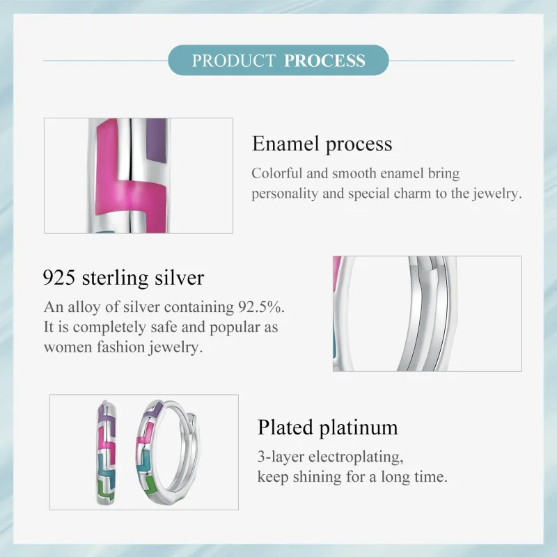 (slika za) Cyber svetleči obročasti uhani v slogu Pandora - SCE1645 - Ogled 7