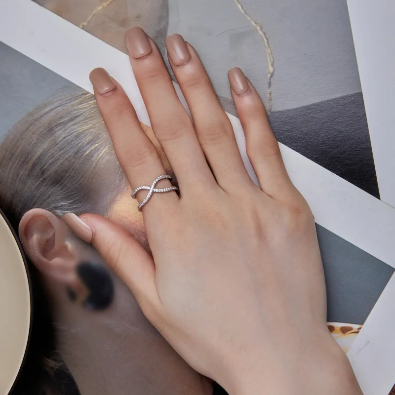 (slika za) Dvoslojni prstan v stilu Pandora - BSR386 - Ogled 5