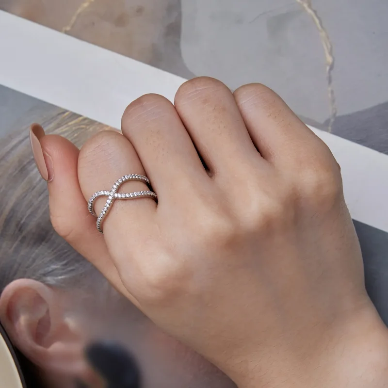 (slika za) Dvoslojni prstan v stilu Pandora - BSR386 - Ogled 6