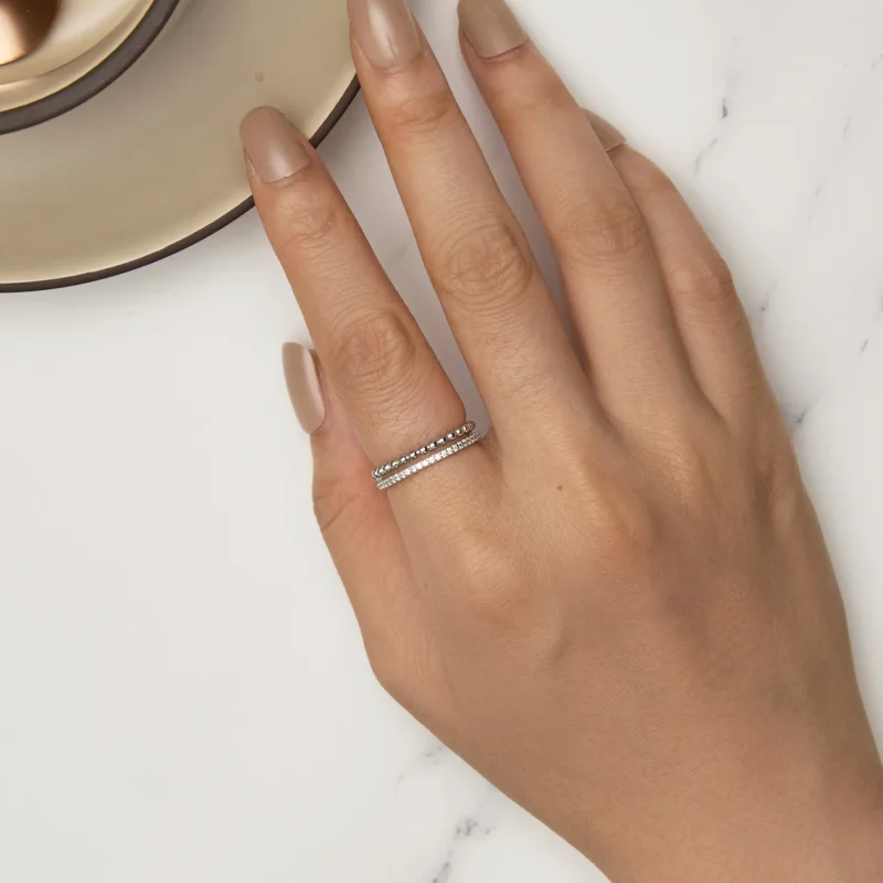 (slika za) Dvoslojni prstan v stilu Pandora - BSR463 - Ogled 5