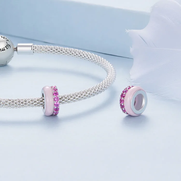 Dvoslojni silikonski distančnik Pandora Style Pink - BSC883-PK
