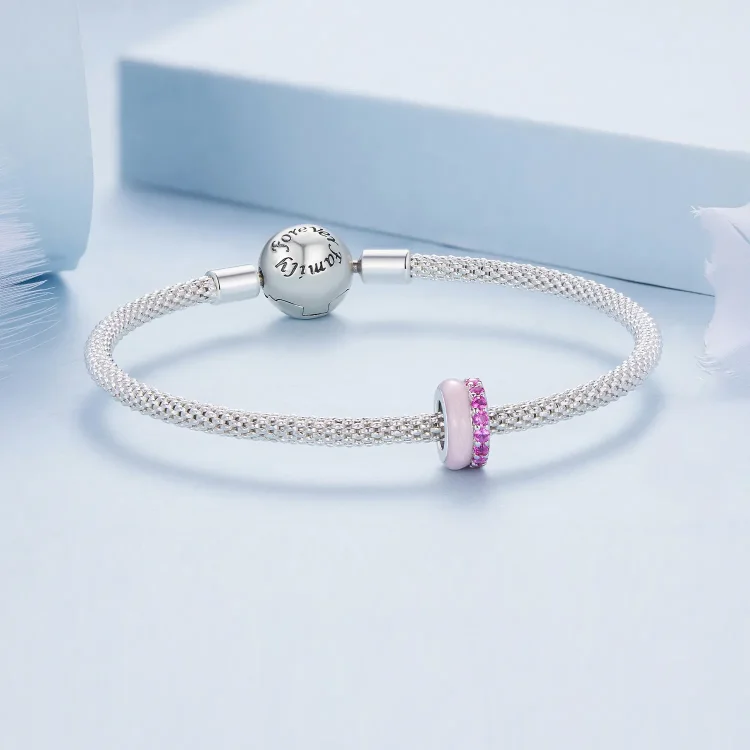 Dvoslojni silikonski distančnik Pandora Style Pink - BSC883-PK