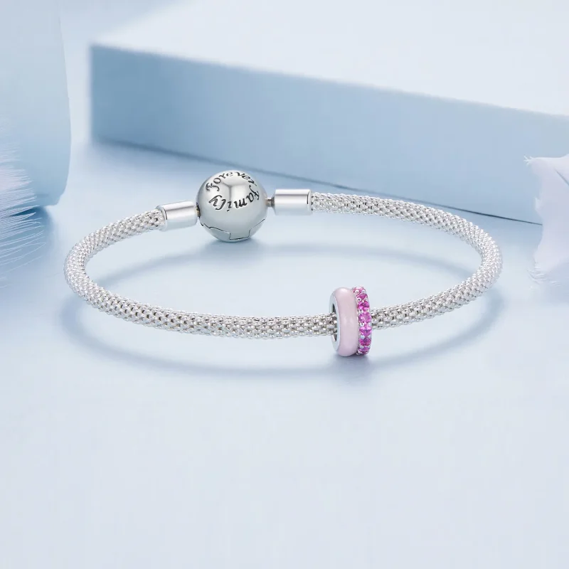 (slika za) Dvoslojni silikonski distančnik Pandora Style Pink - BSC883-PK - Ogled 5