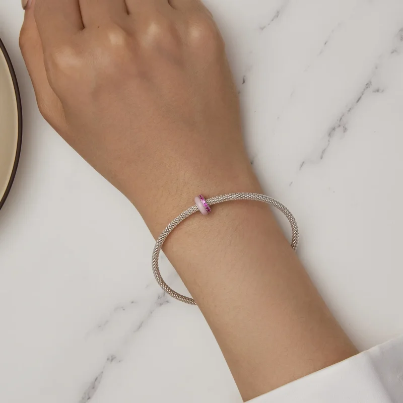 (slika za) Dvoslojni silikonski distančnik Pandora Style Pink - BSC883-PK - Ogled 6