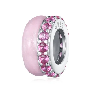 (slika za) Dvoslojni silikonski distančnik Pandora Style Pink - BSC883-PK