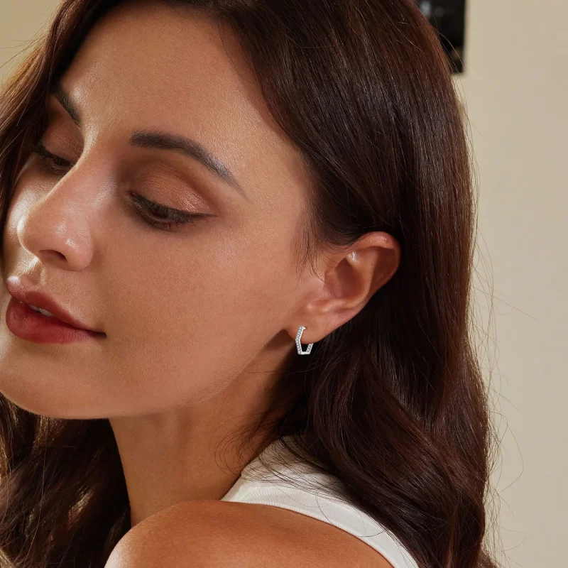 (slika za) Šeststranski obročasti uhani v slogu Pandora - BSE917 - Ogled 6