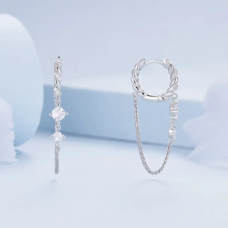 (slika za) Izvrstni obročasti uhani v stilu Pandora - BSE822 - Ogled 2