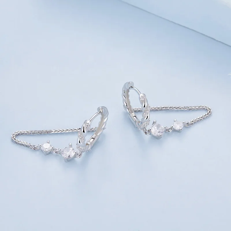 (slika za) Izvrstni obročasti uhani v stilu Pandora - BSE822 - Ogled 4