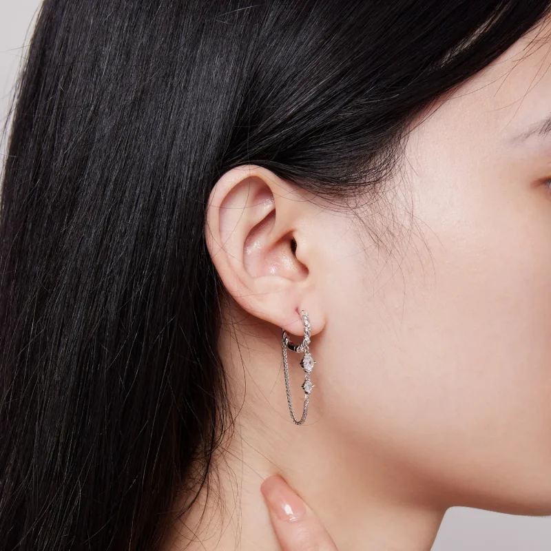 (slika za) Izvrstni obročasti uhani v stilu Pandora - BSE822 - Ogled 6