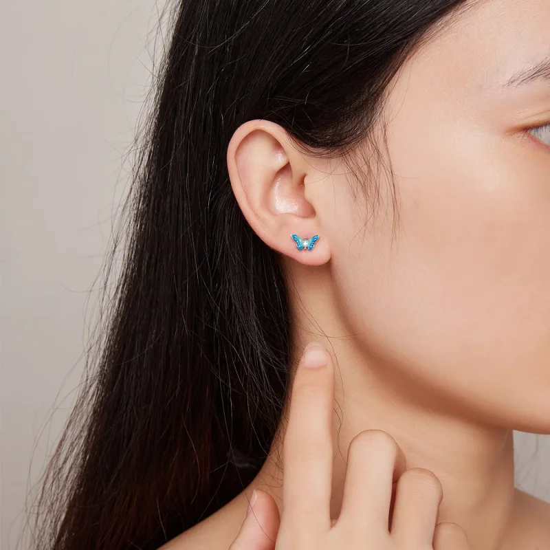 (slika za) Izvrstni uhani z metulji v slogu Pandora - SCE1571 - Ogled 6