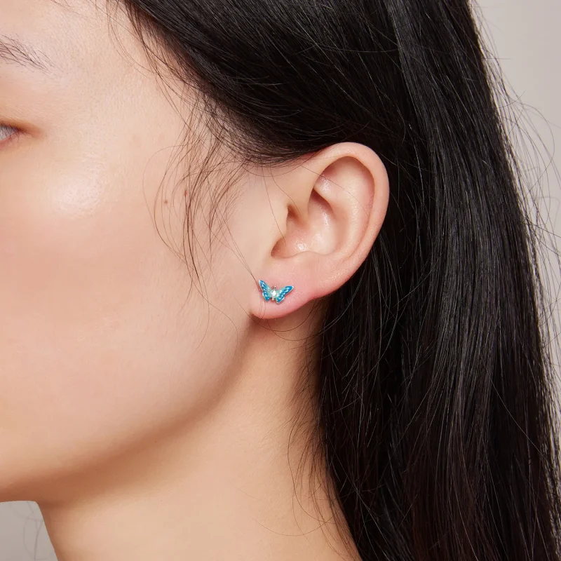 (slika za) Izvrstni uhani z metulji v slogu Pandora - SCE1571 - Ogled 7