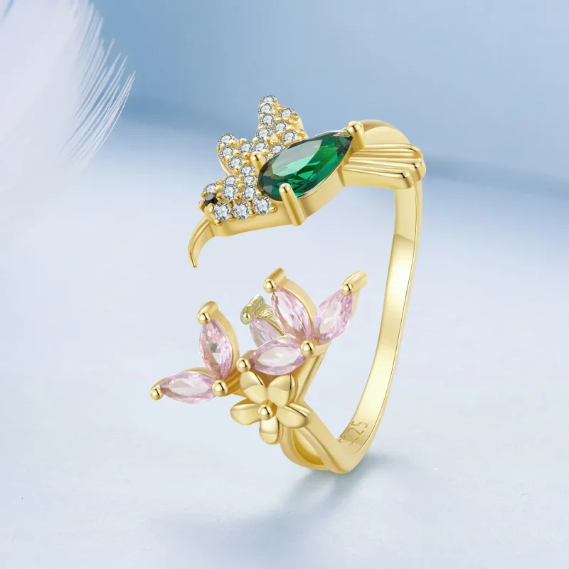 (slika za) Kolibrijevo darilo v slogu Pandora-S925 srebrni prstan - BSR016-B - Ogled 2