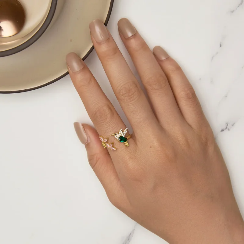 (slika za) Kolibrijevo darilo v slogu Pandora-S925 srebrni prstan - BSR016-B - Ogled 5